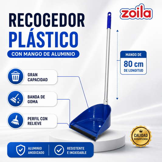 Recogedor con mango aluminio (80cm)
